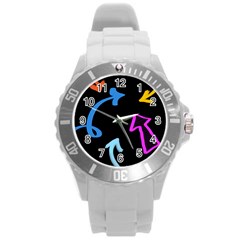 Colorful Arrows Kids Pointer Round Plastic Sport Watch (l)