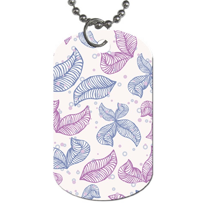 Leaves Line Art Background Dog Tag (One Side)