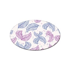 Leaves Line Art Background Sticker Oval (10 Pack) by Cemarart