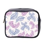 Leaves Line Art Background Mini Toiletries Bag (Two Sides) Front