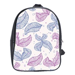 Leaves Line Art Background School Bag (xl)