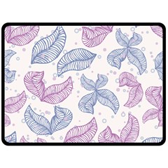 Leaves Line Art Background Two Sides Fleece Blanket (large)