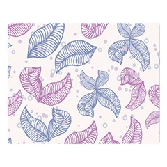 Leaves Line Art Background Two Sides Premium Plush Fleece Blanket (large)