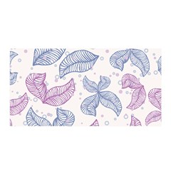 Leaves Line Art Background Satin Wrap 35  X 70 