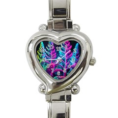 Spring Flower Neon Wallpaper Heart Italian Charm Watch