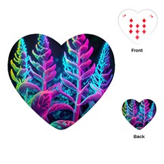 Spring Flower Neon Wallpaper Playing Cards Single Design (heart)