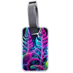 Spring Flower Neon Wallpaper Luggage Tag (two Sides)