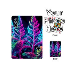 Spring Flower Neon Wallpaper Playing Cards 54 Designs (mini)