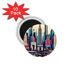 Skyscrapers City Usa 1 75  Magnets (10 Pack) 