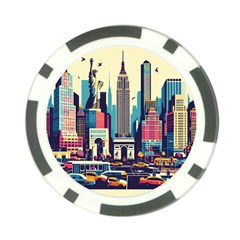 Skyscrapers City Usa Poker Chip Card Guard