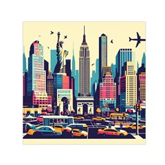 Skyscrapers City Usa Square Satin Scarf (30  X 30 )