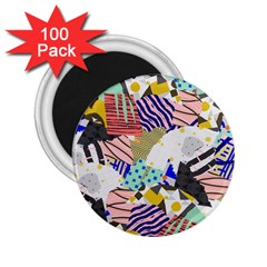 Digital Paper Scrapbooking Abstract 2 25  Magnets (100 Pack) 