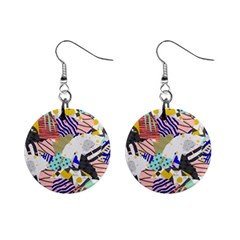 Digital Paper Scrapbooking Abstract Mini Button Earrings