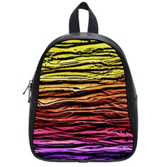 Rainbow Wood Digital Paper Pattern School Bag (small)