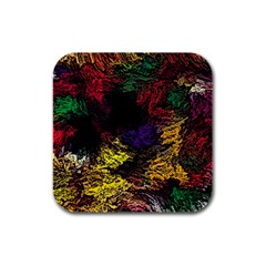 Floral Patter Flowers Floral Drawing Rubber Square Coaster (4 Pack)