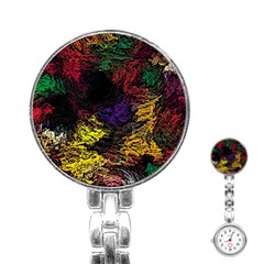 Floral Patter Flowers Floral Drawing Stainless Steel Nurses Watch