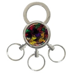 Abstract Painting Colorful 3-ring Key Chain