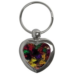 Abstract Painting Colorful Key Chain (heart)