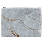 Gray Light Marble Stone Texture Background Cosmetic Bag (XXL) Front
