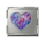 Amethyst flow Mega Link Heart Italian Charm (18mm) Front