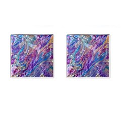 Amethyst Flow Cufflinks (square) by kaleidomarblingart