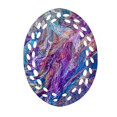 Amethyst Flow Oval Filigree Ornament (two Sides) by kaleidomarblingart