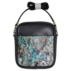Mono Turquoise Blend Girls Sling Bag by kaleidomarblingart