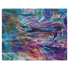 Abstarct Cobalt Waves Two Sides Premium Plush Fleece Blanket (medium) by kaleidomarblingart