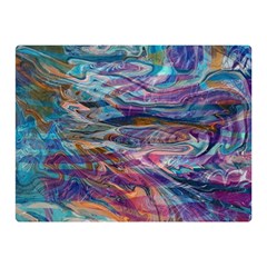 Abstarct Cobalt Waves Two Sides Premium Plush Fleece Blanket (mini) by kaleidomarblingart