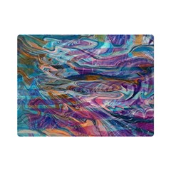 Abstarct Cobalt Waves Premium Plush Fleece Blanket (mini) by kaleidomarblingart