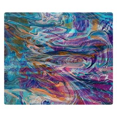 Abstarct Cobalt Waves Premium Plush Fleece Blanket (small)