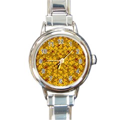 Blooming Flowers Of Lotus Paradise Round Italian Charm Watch