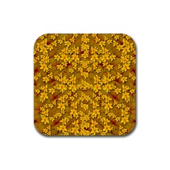 Blooming Flowers Of Lotus Paradise Rubber Coaster (square)