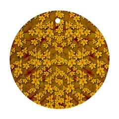 Blooming Flowers Of Lotus Paradise Round Ornament (two Sides)