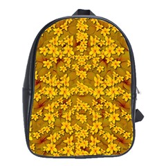 Blooming Flowers Of Lotus Paradise School Bag (large)