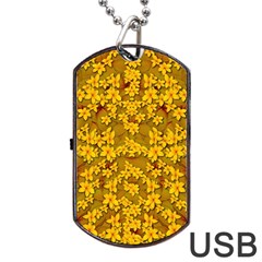 Blooming Flowers Of Lotus Paradise Dog Tag Usb Flash (one Side)