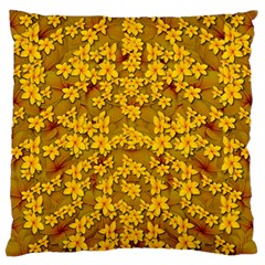 Blooming Flowers Of Lotus Paradise Large Premium Plush Fleece Cushion Case (one Side)
