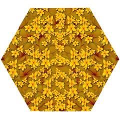 Blooming Flowers Of Lotus Paradise Wooden Puzzle Hexagon by pepitasart