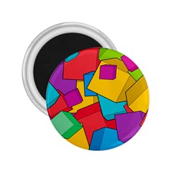 Abstract Cube Colorful  3d Square Pattern 2.25  Magnets