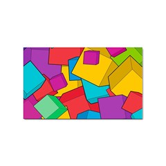 Abstract Cube Colorful  3d Square Pattern Sticker Rectangular (10 pack)