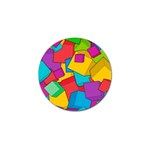 Abstract Cube Colorful  3d Square Pattern Golf Ball Marker (4 pack) Front