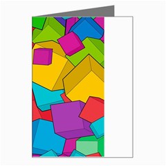 Abstract Cube Colorful  3d Square Pattern Greeting Card