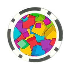 Abstract Cube Colorful  3d Square Pattern Poker Chip Card Guard