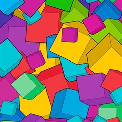 Abstract Cube Colorful  3d Square Pattern Play Mat (Rectangle)