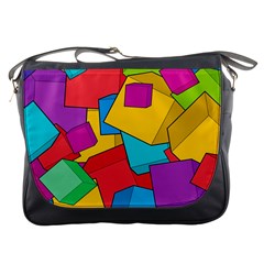 Abstract Cube Colorful  3d Square Pattern Messenger Bag