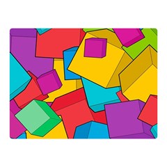 Abstract Cube Colorful  3d Square Pattern Two Sides Premium Plush Fleece Blanket (mini)