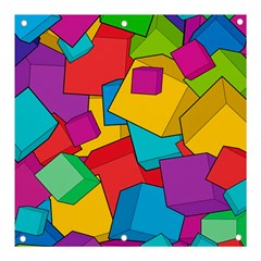 Abstract Cube Colorful  3d Square Pattern Banner and Sign 3  x 3 