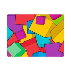 Abstract Cube Colorful  3d Square Pattern Premium Plush Fleece Blanket (Mini)
