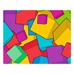Abstract Cube Colorful  3d Square Pattern Premium Plush Fleece Blanket (Large) 80 x60  Blanket Front