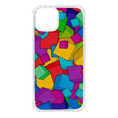 Abstract Cube Colorful  3d Square Pattern iPhone 14 TPU UV Print Case